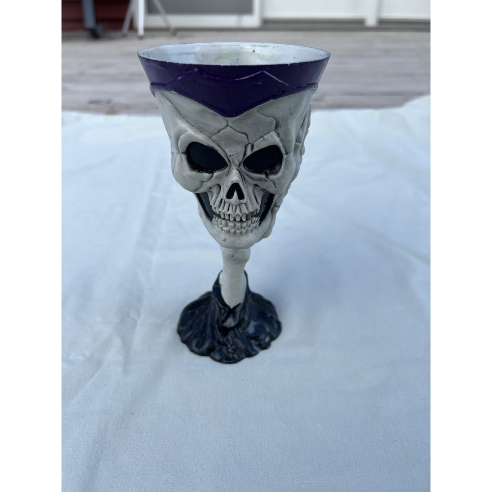 Skeleton Skull Plastic Wine Goblet Halloween Bones 7"‎ Gothic